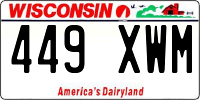 WI license plate 449XWM