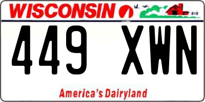 WI license plate 449XWN