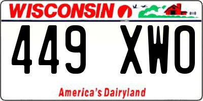 WI license plate 449XWO