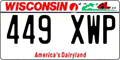 WI license plate 449XWP