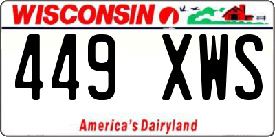 WI license plate 449XWS