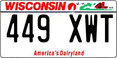 WI license plate 449XWT