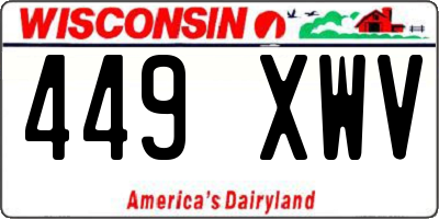 WI license plate 449XWV