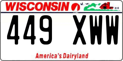 WI license plate 449XWW