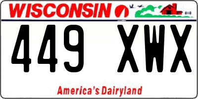 WI license plate 449XWX