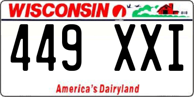 WI license plate 449XXI