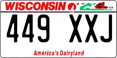 WI license plate 449XXJ