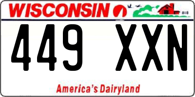 WI license plate 449XXN