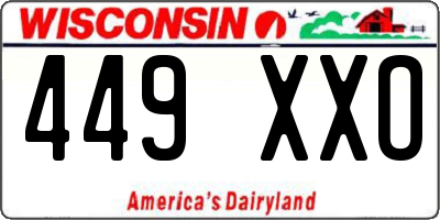 WI license plate 449XXO