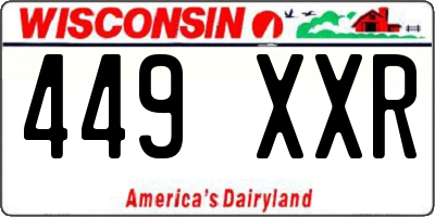 WI license plate 449XXR
