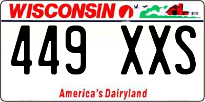 WI license plate 449XXS