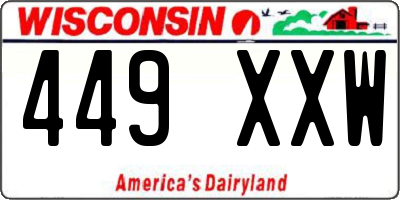 WI license plate 449XXW