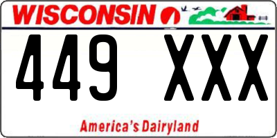 WI license plate 449XXX