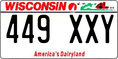 WI license plate 449XXY