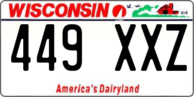 WI license plate 449XXZ