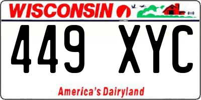WI license plate 449XYC