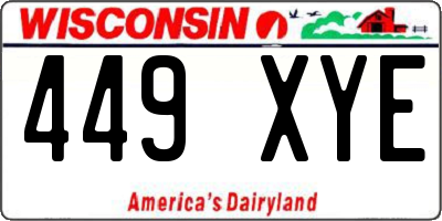 WI license plate 449XYE