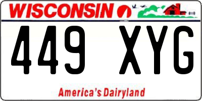 WI license plate 449XYG