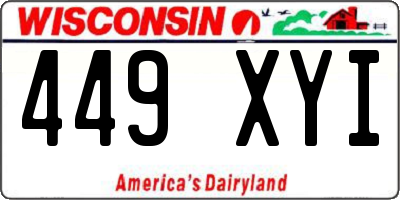 WI license plate 449XYI