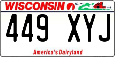 WI license plate 449XYJ
