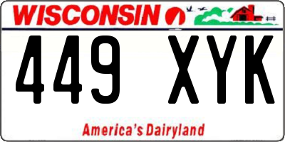 WI license plate 449XYK