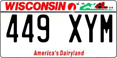 WI license plate 449XYM