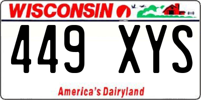 WI license plate 449XYS