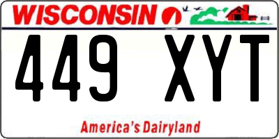 WI license plate 449XYT