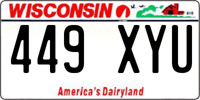 WI license plate 449XYU