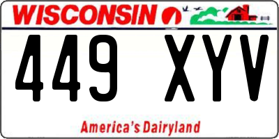 WI license plate 449XYV