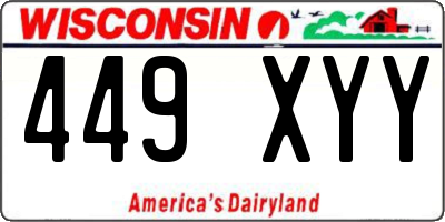 WI license plate 449XYY