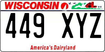 WI license plate 449XYZ