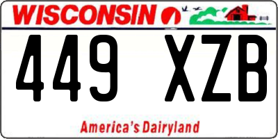 WI license plate 449XZB