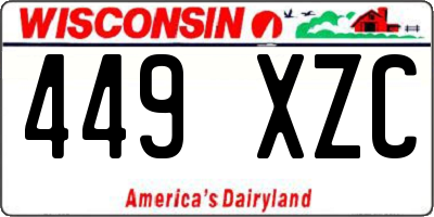 WI license plate 449XZC