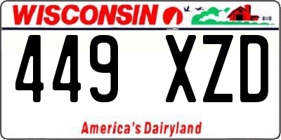 WI license plate 449XZD
