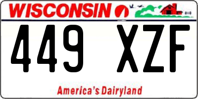 WI license plate 449XZF
