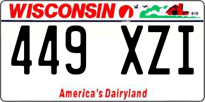WI license plate 449XZI