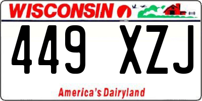 WI license plate 449XZJ