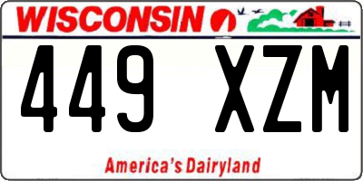 WI license plate 449XZM