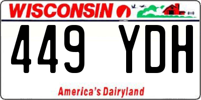 WI license plate 449YDH