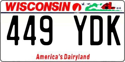 WI license plate 449YDK