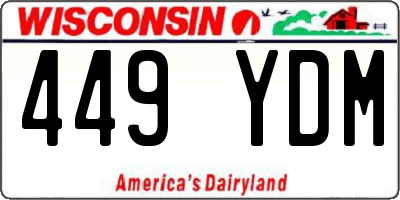 WI license plate 449YDM