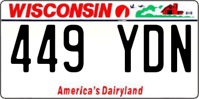 WI license plate 449YDN
