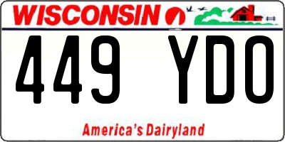 WI license plate 449YDO