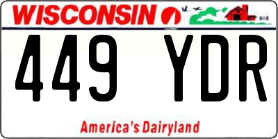 WI license plate 449YDR