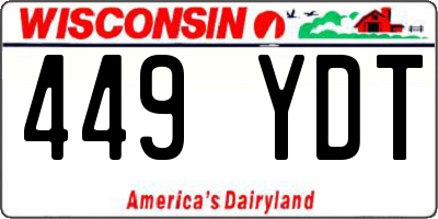 WI license plate 449YDT
