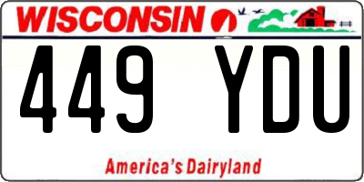 WI license plate 449YDU
