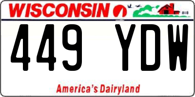 WI license plate 449YDW