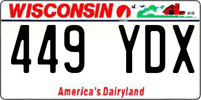 WI license plate 449YDX