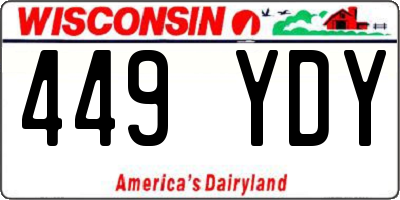 WI license plate 449YDY